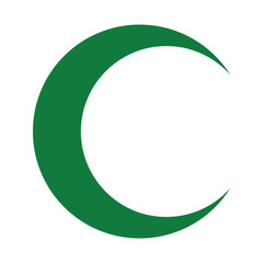 Isolated green crescent moon symbol - Eps10 vector graphics and illustration