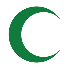 Isolated green crescent moon symbol - Eps10 vector graphics and illustration