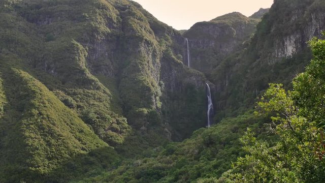Risco waterfall on Madeira Island.