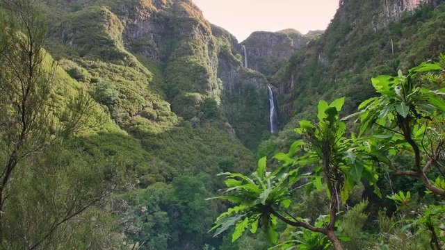 Risco waterfall on Madeira Island.