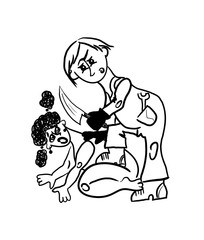 A man attacked with a knife on a woman