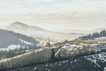 Naklejka premium Winter Mountain Landscape Realm Look