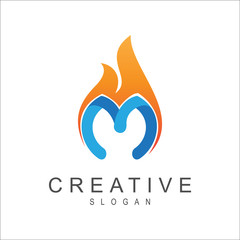 fire letter m logo