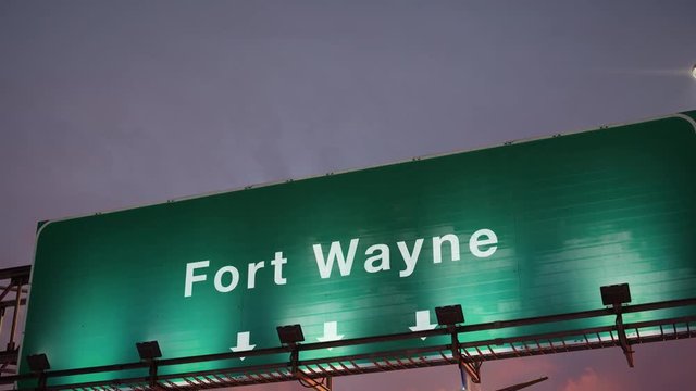 Airplane Landing Fort Wayne during a wonderful sunset