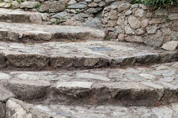 Ancient steps made of natural building stones.