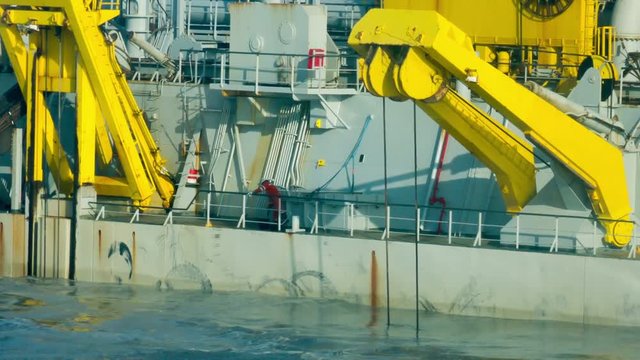 Crew Member Working On Board Special Purpose Offshore Vessel