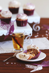 Cupcakes served with tea