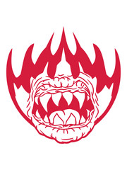 heiß feuer flammen brennen fackel monster horror halloween mund clipart logo fressen