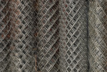 gray metal texture in iron mesh rolls