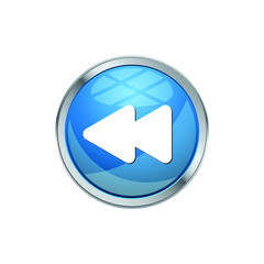 Modern Fast Backward Icon Button Logo