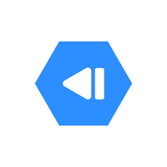 Modern Step Back Icon Button Logo