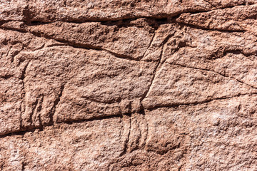 Petroglyph at Yerba Buena site Atacama Desert Chile