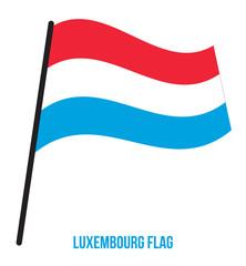 Luxembourg Flag Waving Vector Illustration on White Background. Luxembourg National Flag.