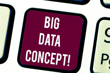 Conceptual hand writing showing Big Data Concept. Business photo text extremely large sets that may...