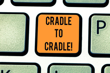 Word writing text Cradle To Cradle. Business concept for biomimetic approach to design of products...
