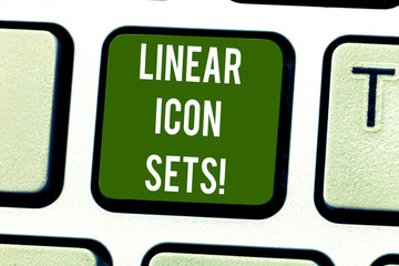 Handwriting text writing Linear Icon Sets. Concept meaning figures help us to go faster in way or open phone app Keyboard key Intention to create computer message pressing keypad idea