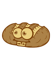 brot bäcker comic cartoon gesicht lecker hunger essen backen lustig clipart brötchen