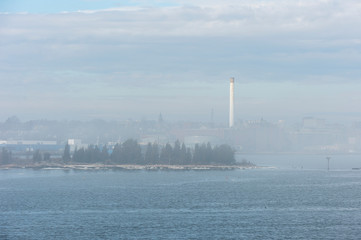 Fototapeta premium Foggy winter morning on South Coast