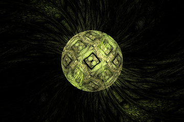 Green black waves fractal fraktal wallpaper background animated geometric shapes pattern