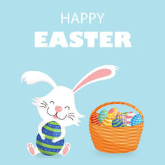 Happy Easter greeting card. Cute vector illustration