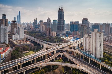 Fototapeta na wymiar Shanghai Yanan Road overpass bridge