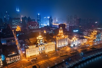 Shanghai aerial night view