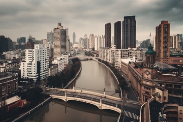 Shanghai Suzhou Creek aerial view
