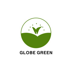 globe green logo vector design