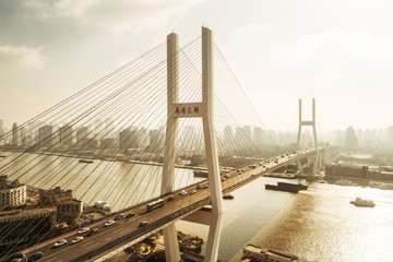Shanghai Nanpu Bridge over Huangpu River