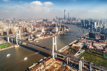 Shanghai Nanpu Bridge over Huangpu River