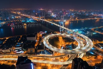 Crédence de cuisine en plexiglas Pont de Nanpu Shanghai Nanpu Bridge over Huangpu River