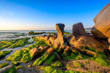 Sunrise on beach named Co Thach in Binh Thuan province, Vietnam.