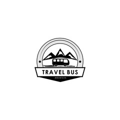 Obraz premium travel bus vector logo design