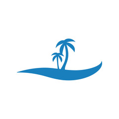 Fototapeta na wymiar palm beach logo vector