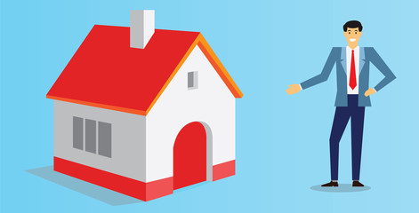 business man offered a house illustration