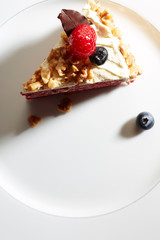 A piece of cake on plate