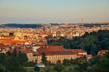 Fototapeta premium Prague skyline rooftop view
