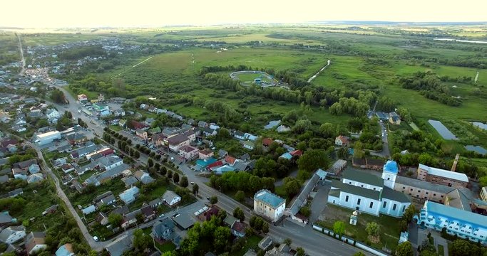 Dubno city. Ukraine, Rivne region, Aerial drone view