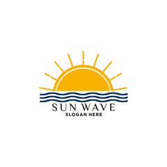 vector sun wave logo design