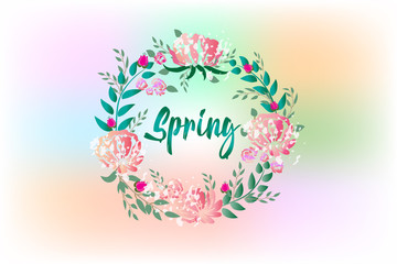 Spring flower invitation vector logo design