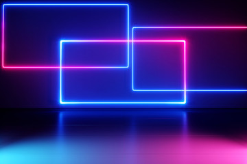 Neon lights background. 3d rendering