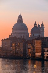 Naklejka na ściany i meble Venice Grand Canal sunrise and boat