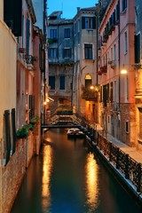 Fototapeta na wymiar Venice canal night bridge