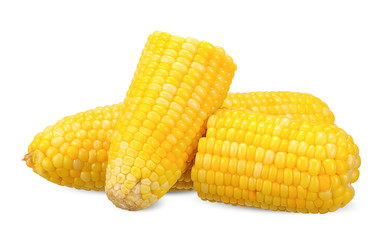 Yellow corn isolated on white clipping path