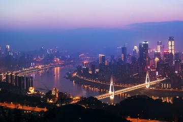 Chongqing urban architecture at night