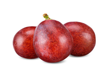 Red grape isolated on white clipping path