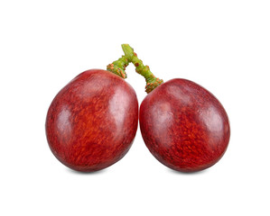 Red grape isolated on white clipping path