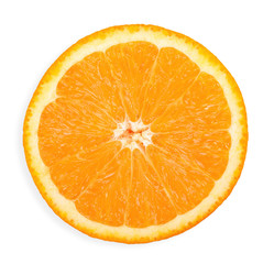 Half orange isolated on white clipping path