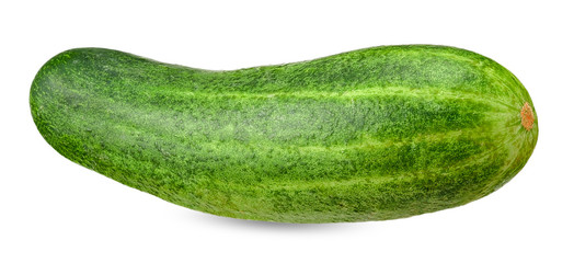 Fresh cucumber isolated on white clipping path