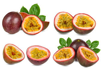 Passion fruit isolated on white clipping path